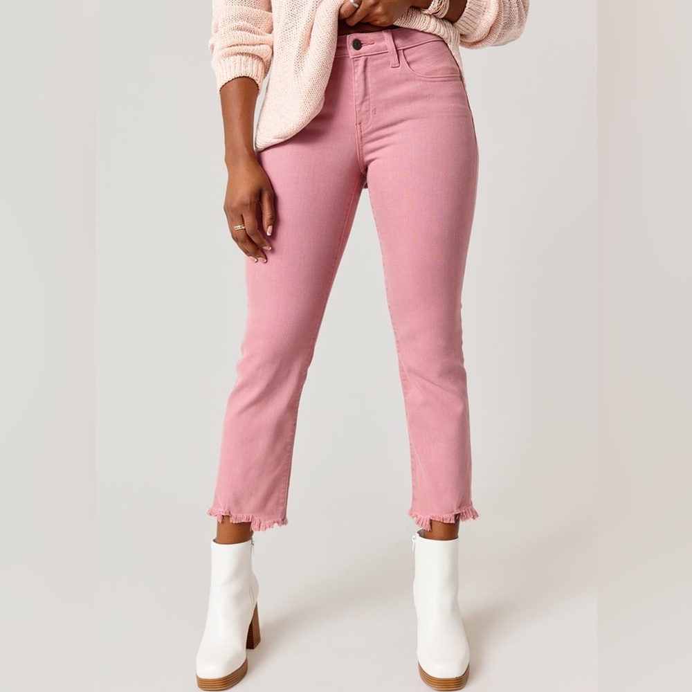 NWT Harper Heritage Mauve Frayed Kick Crop Jeans size 29